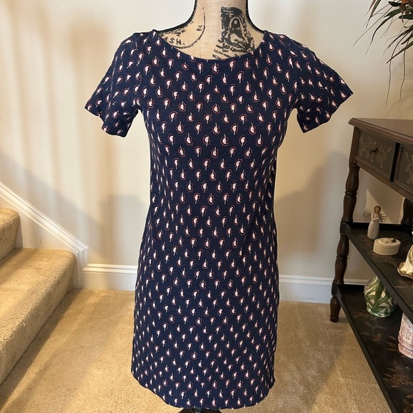 Boden Blue Flutter Sleeve Sheath Dress - Picture 1 of 5